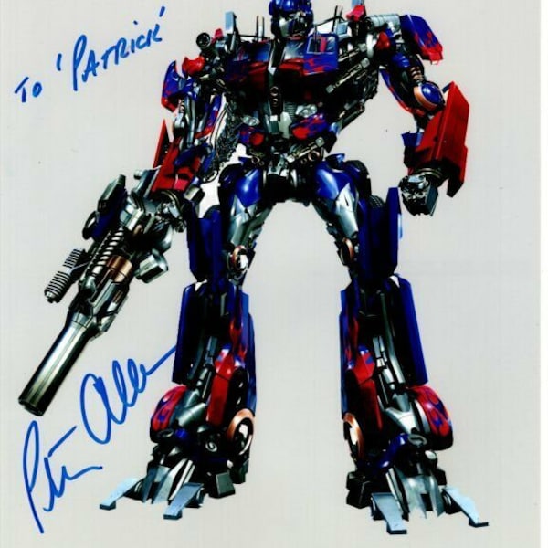 Peter Cullen autographed signed 8x10 transformers optimus prime photograph to patrick