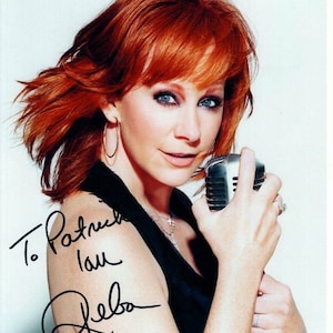 Reba McEntire autographed signed 8x10 photograph - to Patrick