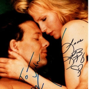 Mickey Rourke and Kim Basinger autograph signed 8x10 9 1/2 weeks photograph - to john
