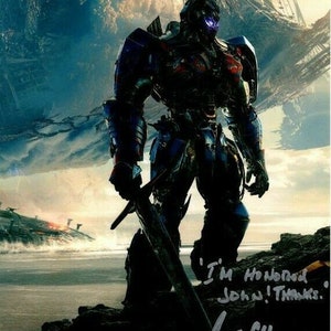 Peter Cullen signed 8x10 transformers optimus prime photograph  to john great content