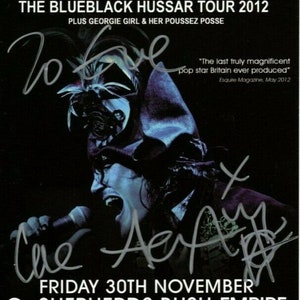 Adam Ant autographed signed 4x6 2012 tour promo photo card - to eve