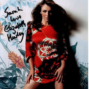 Elizabeth Hurley autographed signed 8x10 photograph - to Sarah