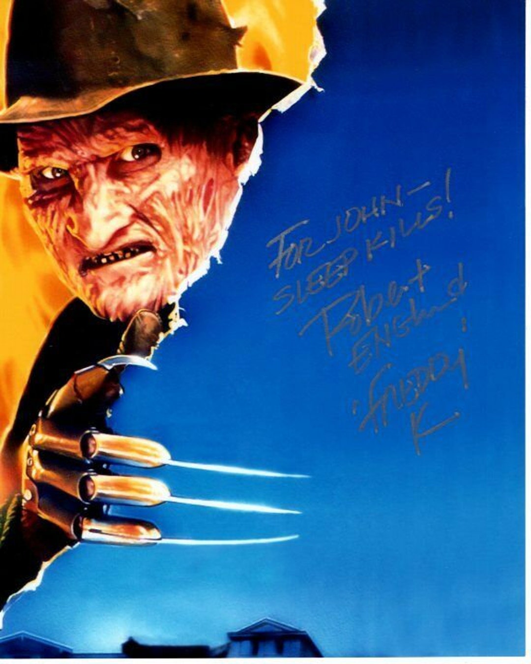 ロバート・イングランド直筆サイン入り 8x10 フレディ・クルーガー写真