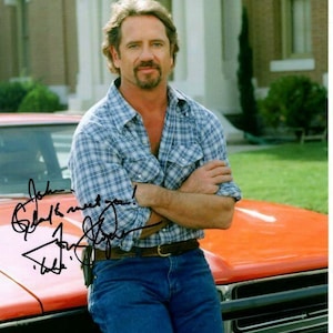 Tom Wopat firmó la fotografía 8x10 de los duques de hazzard luke general lee - a john