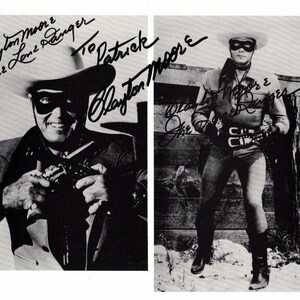 Clayton Moore autographed signed 8x10 the lone ranger photograph - to Patrick