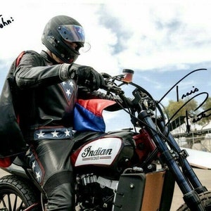 Travis Pastrana signed autographed 8x10 indian scout motorcycle photograph - to john