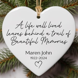 Personalized Memorial Ornament, Memory Ceramic Ornament, Bereavement Loss Gift, Sympathy Gift Memorialize Loved One