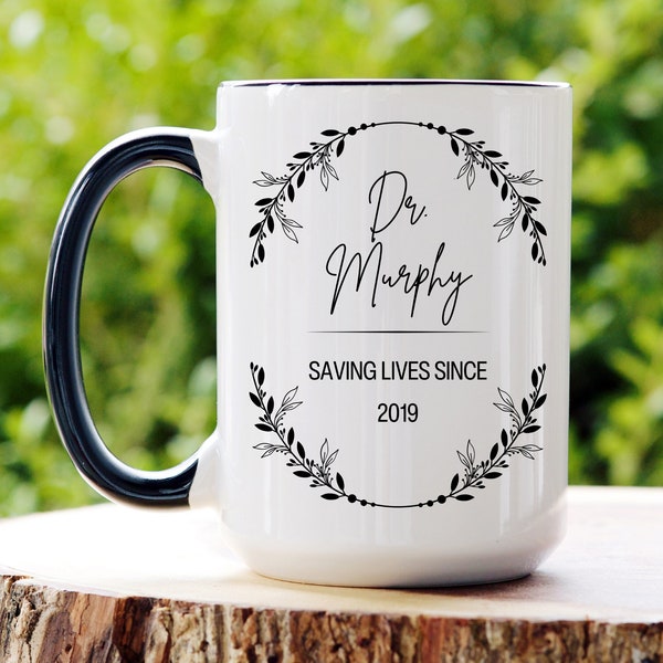 Personalized Gift for Nurses and Doctors, Personalized Doctor Mug, Personalized Nurse Mug, Saving Lives Sines, Doctor Graduation Gifts