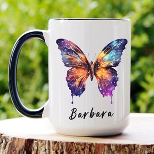 Butterfly Mug Blue - Butterfly Coffee Mug - Butterfly Gifts for Women Unique - Personalized Butterfly Coffee Cup With Name, Butterflies Gift