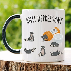 Antidepressant Mug, anti depressants Racoon Mug antidepressant Racoon Mug Happy Pills Raccoon Mug Funny Raccoon Lover Gift Racoon Coffee Mug