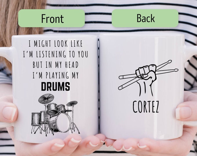 Drummer Mug, Drummer Gifts, Drummer Cup, Drummer Gift For Him, Drummer Coffee Mug, Personalize Drummer Mug, Gift For Drummer