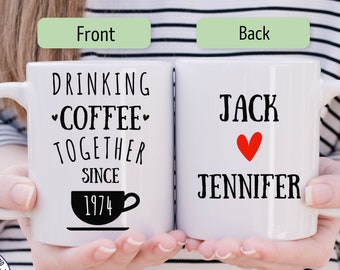 50th Wedding Anniversary Mug for Grandparents, Personalized Mom and Dad Parents Fifty Anniversary Gift Ideas, Custom Anniversary Coffee Mug