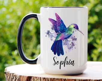 Hummingbird Mug, Hummingbird Coffee Mug, Hummingbird Gifts for Women, Personalized Bird Gifts, Humming Bird Mug, Bird Lover Gifts, Bird Mug