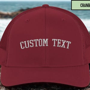 Custom Embroidered Hat, Personalized Text Here, Custom Trucker Hat, Personalized Gift, Custom Text Hat