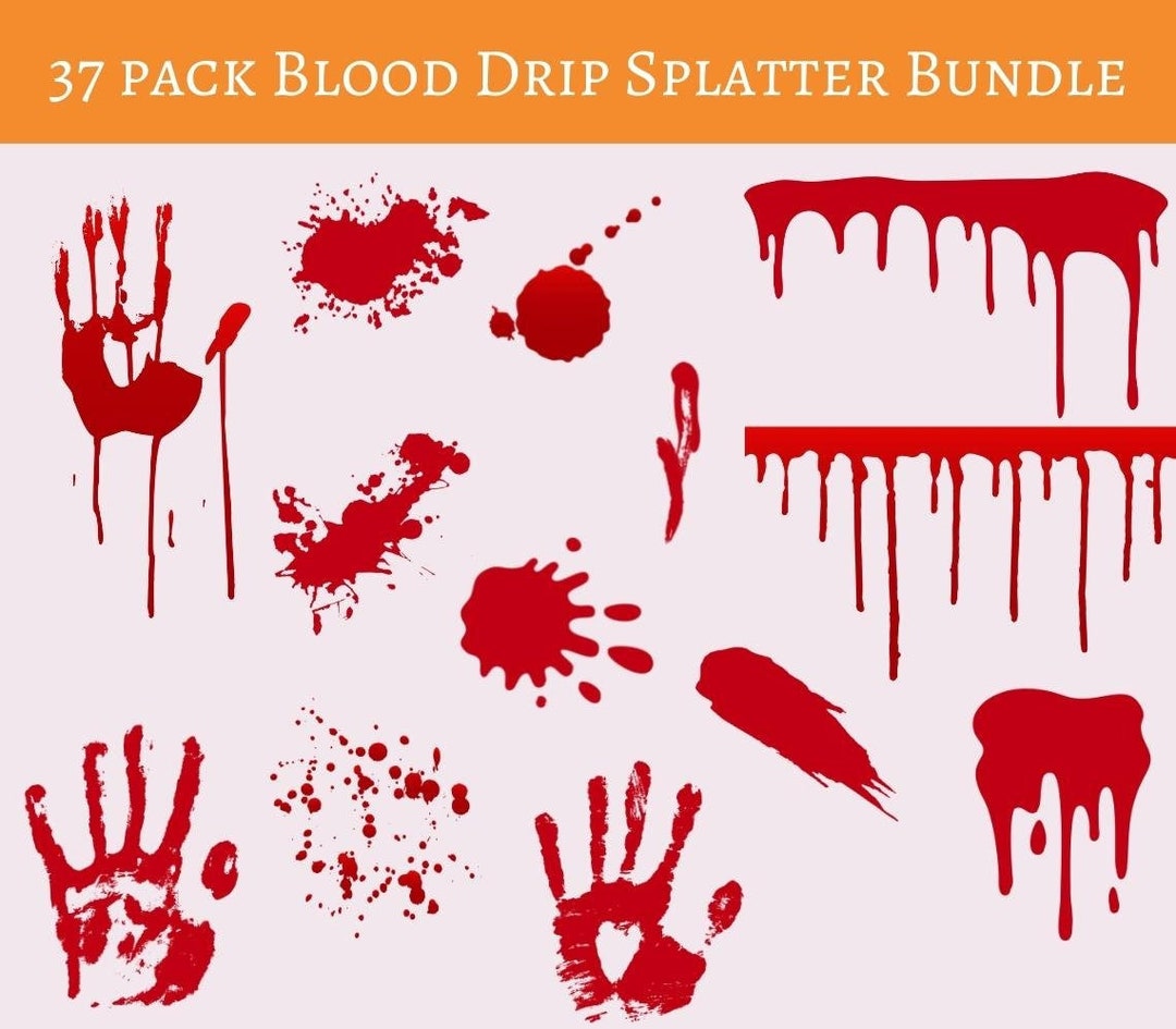Blood Splatter Bloody Handprint Drips SVG Bundle Cut Files for - Etsy