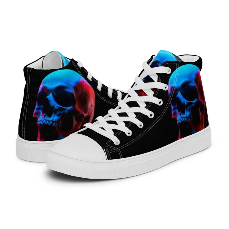 Fashion Skull Mens High Top Canvas Shoes Casual Lace up Sneakers Tennis shoes Fashion Skull Mens High Top Canvas Shoes Casual Lace up Sneakers Tennis shoes