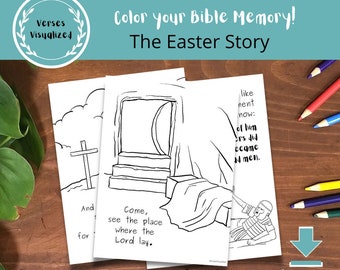 Easter Bible Verse Coloring Pages Christian Scripture - Etsy