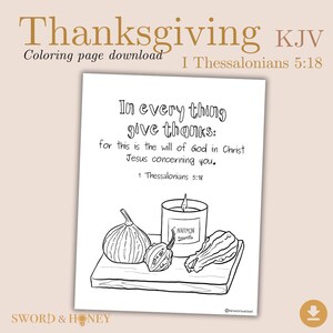 Thanksgiving Bible Verse Coloring Page: KJV Christian Activity (PDF Download)