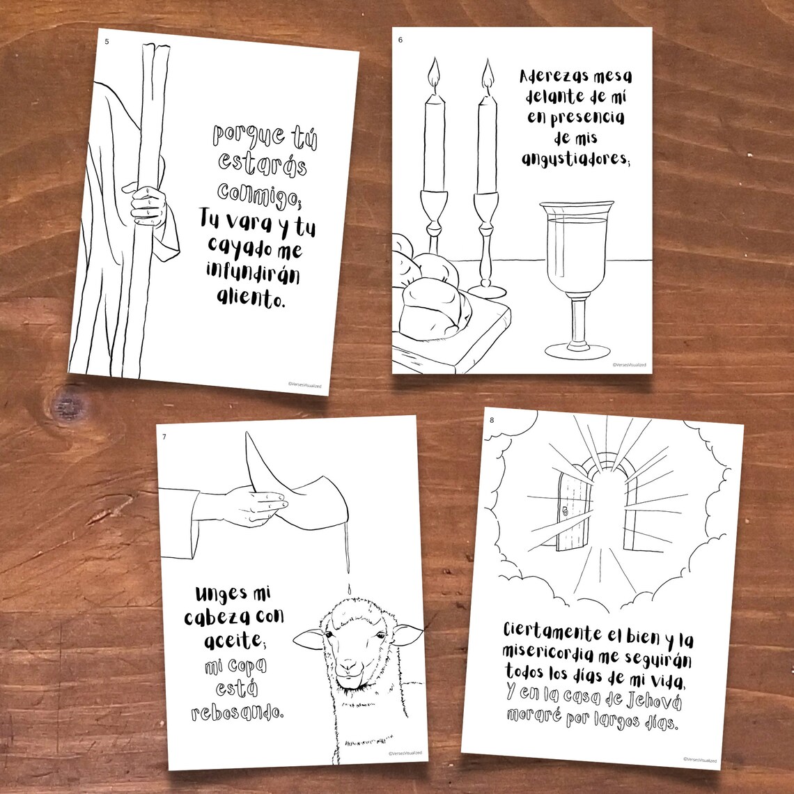 Spanish Bible Verse Coloring Pages Salmos 23, Psalm 23, RVR1960 ...