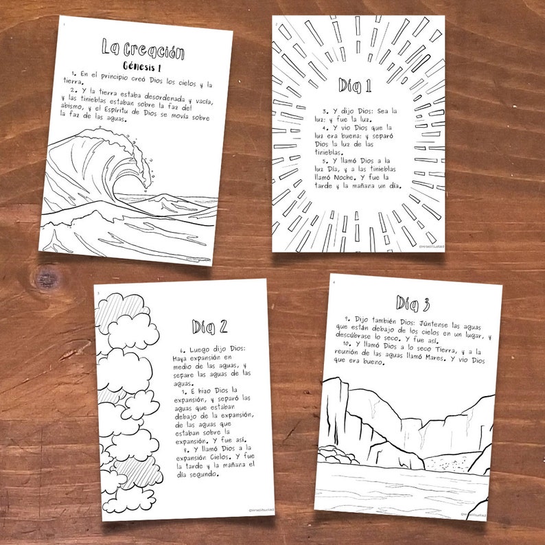 Spanish Bible Verse Coloring Pages! La Creación, the Creation, Genesis ...
