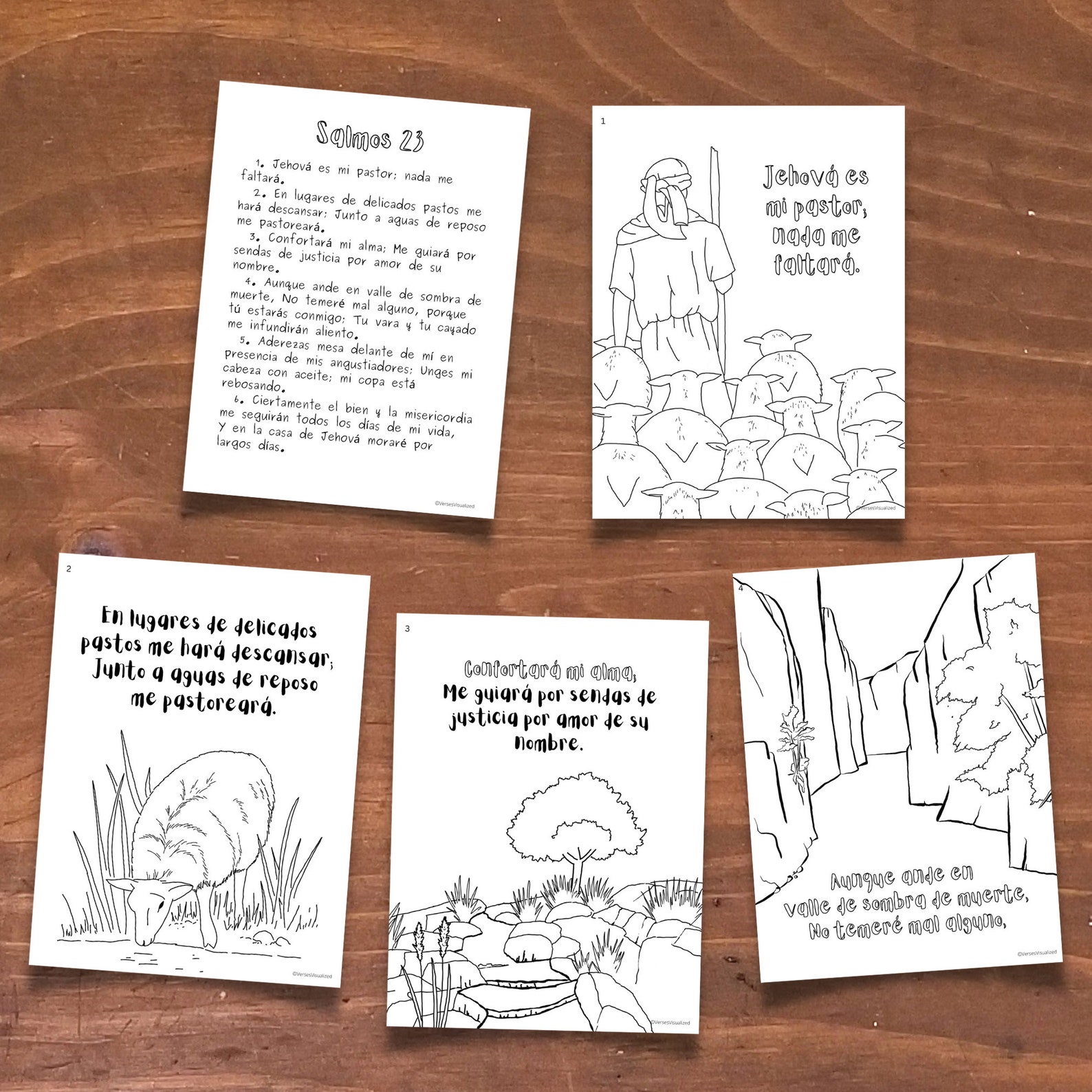 Spanish Bible Verse Coloring Pages! Salmos 23, Psalm 23, RVR1960 ...