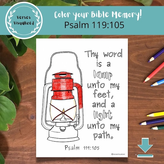 Bible Verse Coloring Page Psalm 119 KJV Printable Christian - Etsy