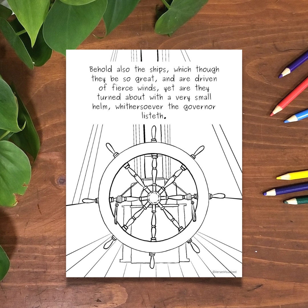 Bible Verse Pack of 10 Coloring Pages! James 3:1-12, KJV, Printable ...