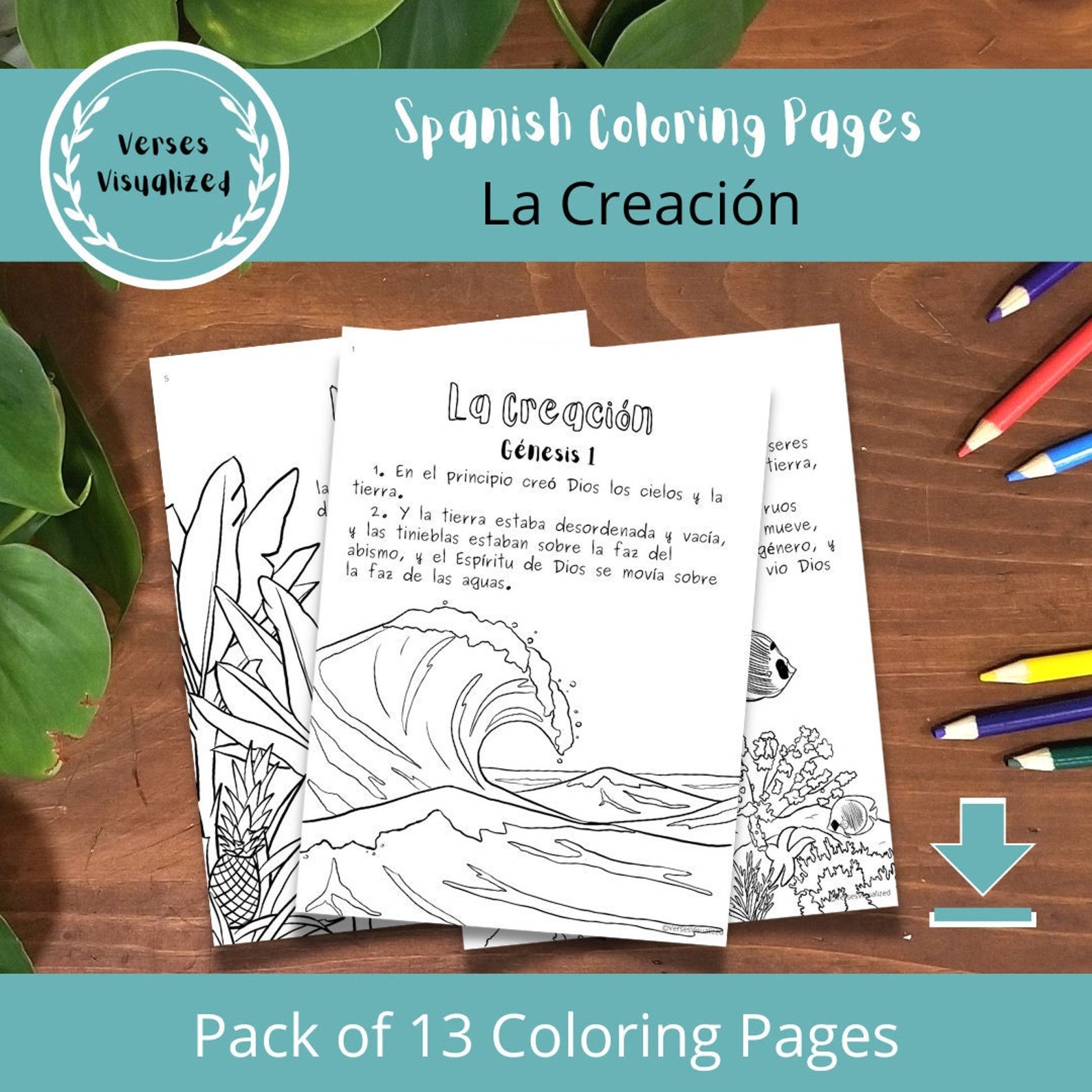 Spanish Bible Verse Coloring Pages! La Creación, the Creation, Genesis ...