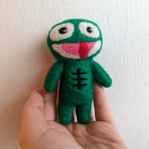 Clyde Frog Needle felted 100% wool handmade figure