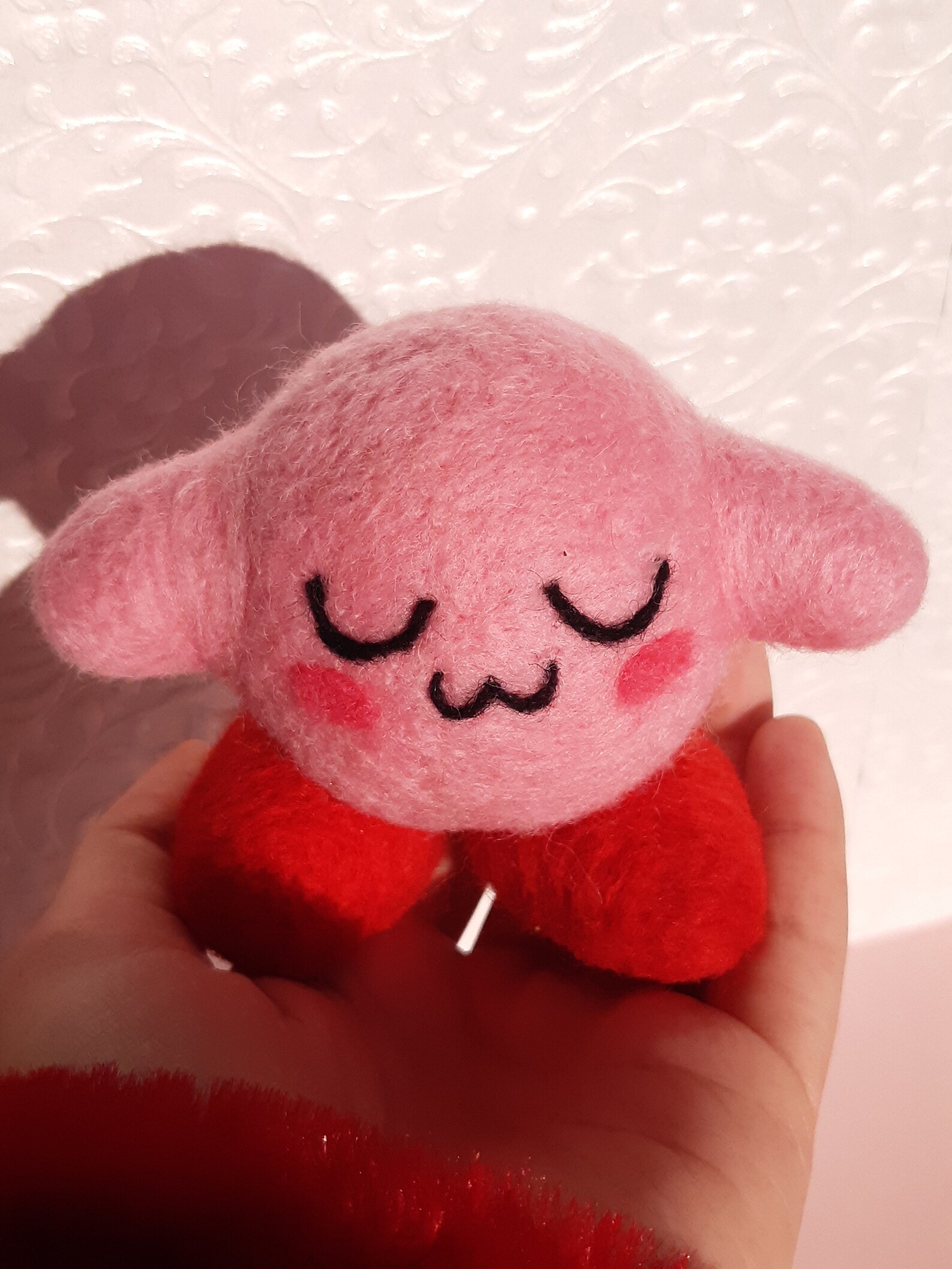 Uwu Needle Felted Kirby Etsy