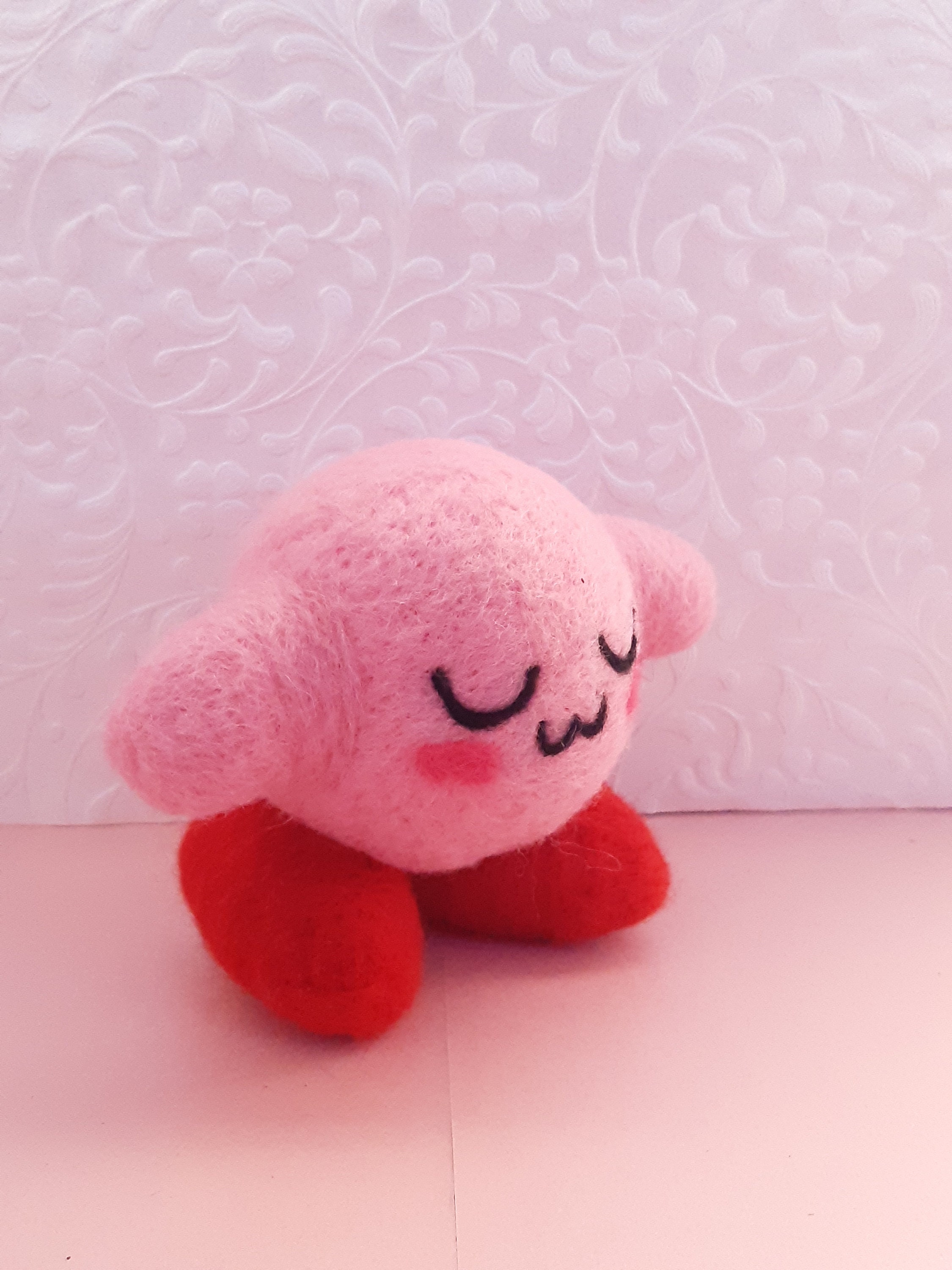 Uwu Needle Felted Kirby Etsy