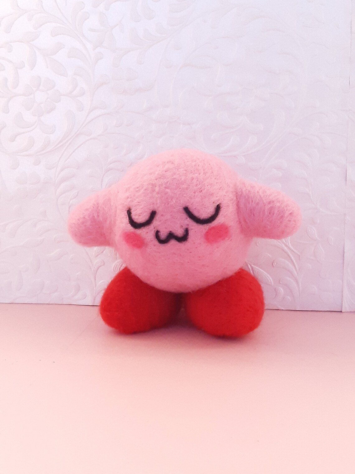 Uwu Needle Felted Kirby Etsy