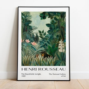 Henri Rousseau &#39;Equatorial Jungle&#39; Exhibition Poster: Exotic Jungle Art Print
