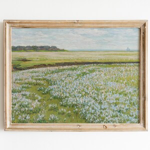 Meadow Spring, Painting of Landscape, Vintage Artwork, French Country Decor, Vintage Paintings, Farmhouse Decor, Digital Download