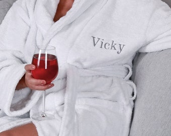 Personalised super soft white dressing gown/ bath robe