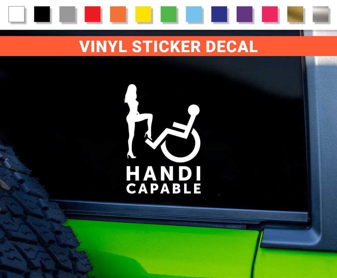 Handicap Sticker 'handi Capable' Disabled Wheelchair Etsy
