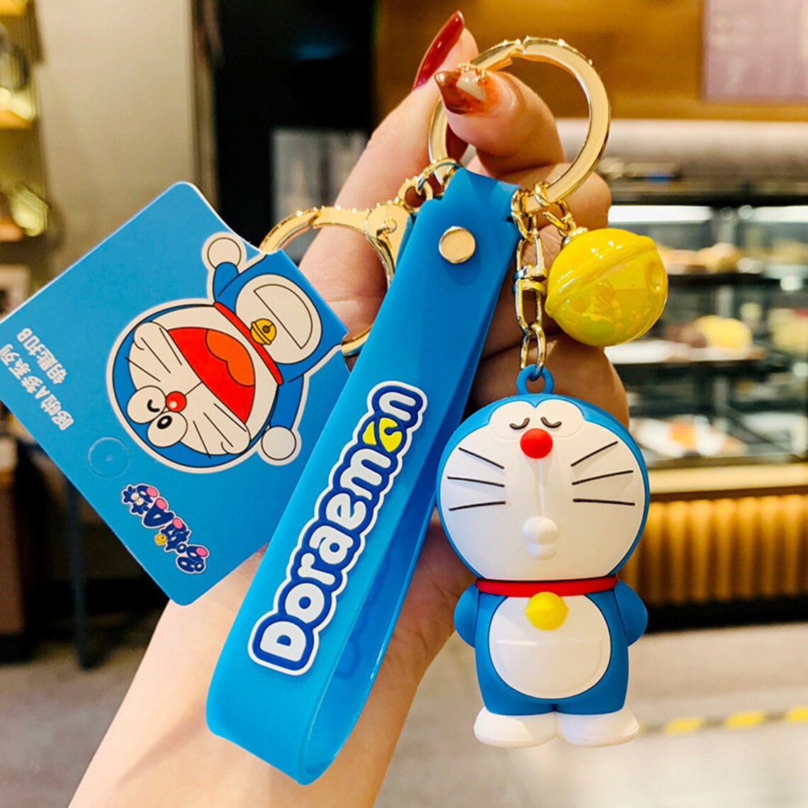 Doraemon Keychain Doraemon Key FOB Doraemon Key Ring Etsy