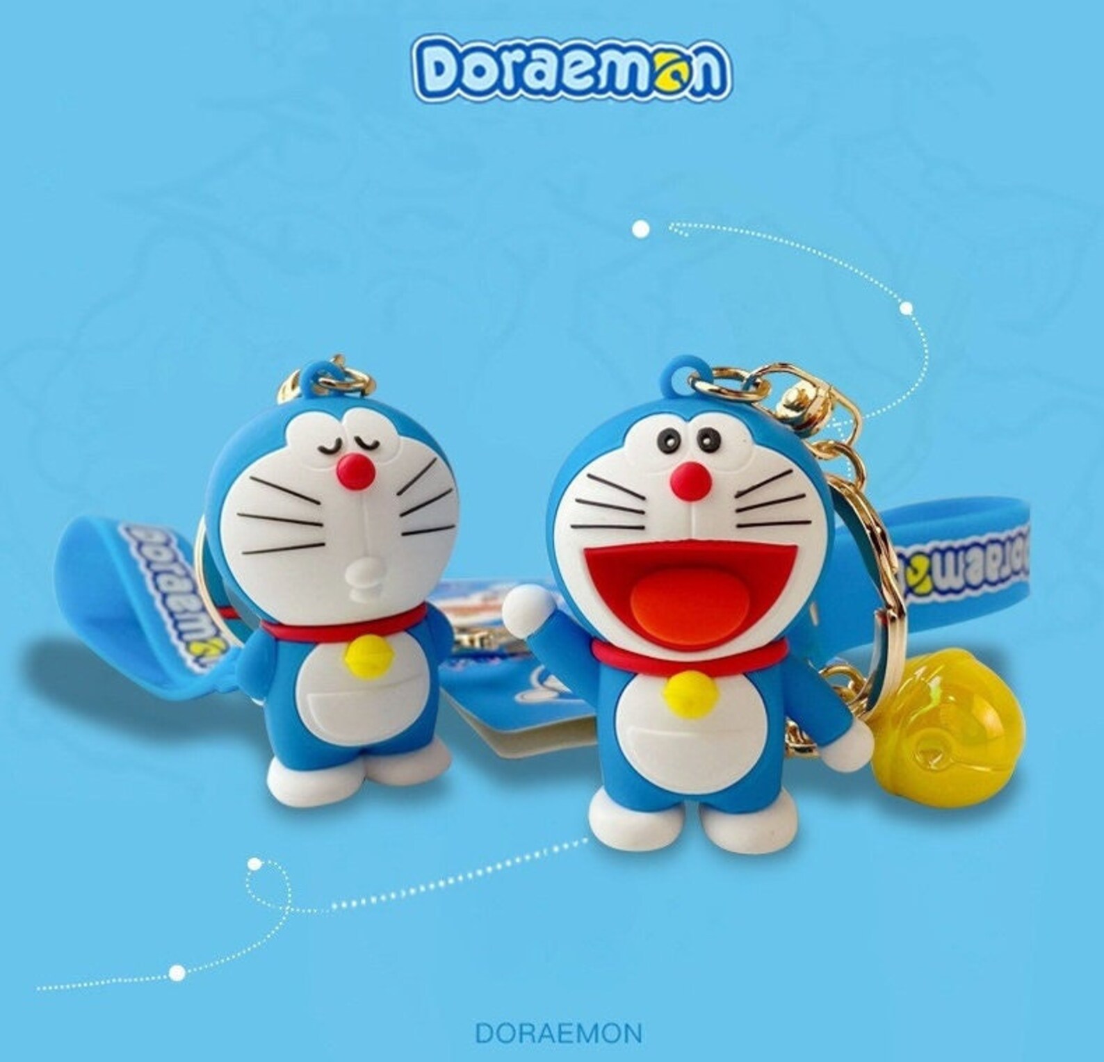 Doraemon Keychain Doraemon Key FOB Doraemon Key Ring Etsy