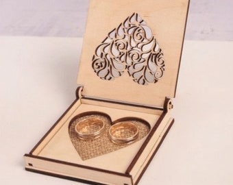 ring box, gift box, for cutting, dxf dwg cdr gift box 2.7 mm mdf