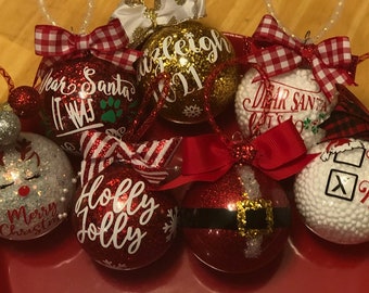 Christmas glitter ornaments