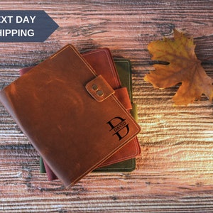 Engraved Leather Portfolio, Personalized Notebook Cover, Custom A5 Notepad Cover, Custom Refillable Portfolio, Personalized Gifts