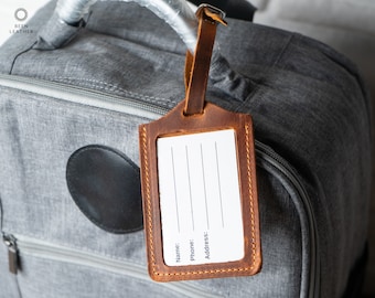 MONOGRAMMED Leather Luggage Tags Personalized Travel Tags Leather ID Tags Custom Gift for Bridesmaids, Groomsmen, Wedding Favors | Bond