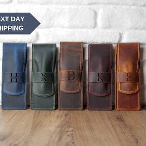 Customized Leather Pen Holder, Personalized Pen Pouch, Engraved Pencil Case, Custom Pencil Bag, Gift For Him, Father&#39;s Day Gift, Pen Case