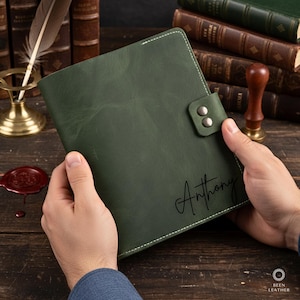 Engraved Leather Portfolio, Personalized Notebook Cover, Custom A5 Notepad Cover, Custom Refillable Portfolio, Personalized Gifts