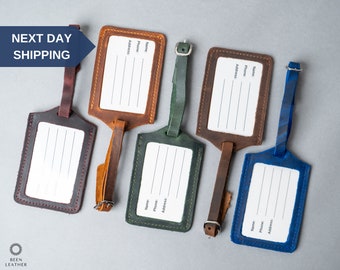 Personalized Leather Luggage Tags, Gift for Him, Travel Tags, Leather ID Tags, Groomsmen, Wedding Favors, Gift for Husband