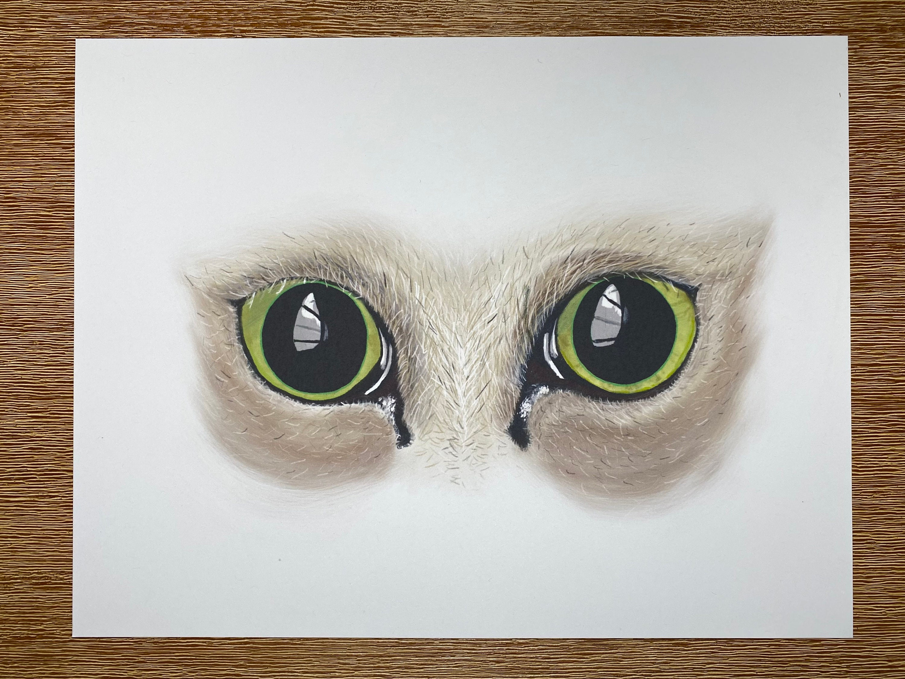 Dilated Cat Eyes Print Etsy