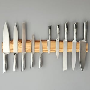 Made to Order Magnetic Knife Holder, Olive Wood Knife Rack,Magnetic Bar for Knives, Knife Rack, Kitchen Utensil Holder image 2
