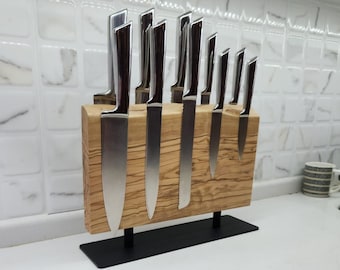 Magnetic Knife Holder, Olive Wood Knife Rack, Magnetic Bar for Knives, Knife Rack, Kitchen Utensil Holder