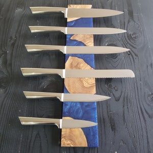 Custom Handmade Magnetic Knife Holder,Resin and Olive Wood Knife Rack,Magnetic Bar for Knives,Knife Rack, Kitchen Utensil Holder,Tool holder