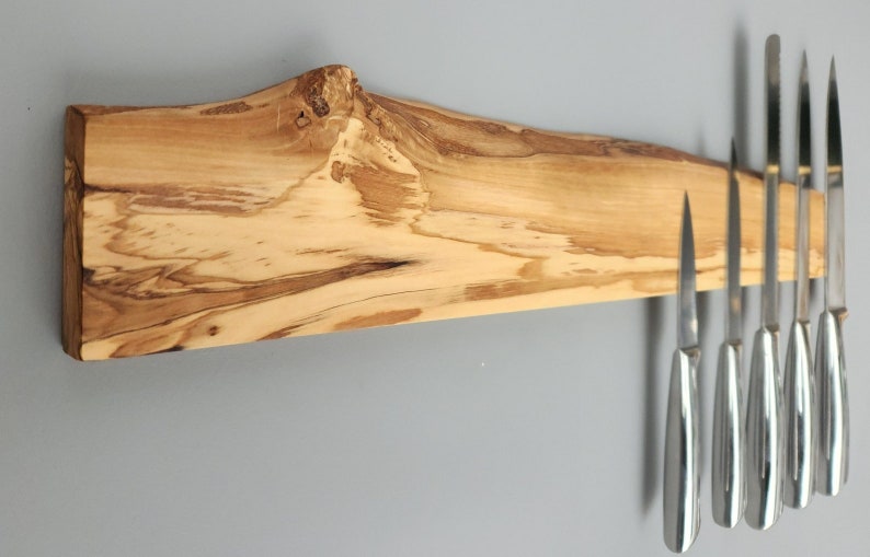 Made to Order Magnetic Knife Holder, Olive Wood Knife Rack,Magnetic Bar for Knives, Knife Rack, Kitchen Utensil Holder image 9